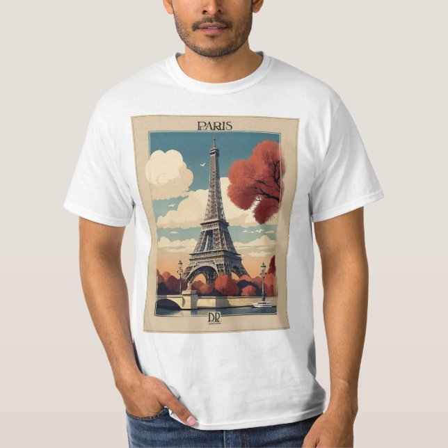 París de la época: Una camiseta de recuerdo clásic (Anverso)