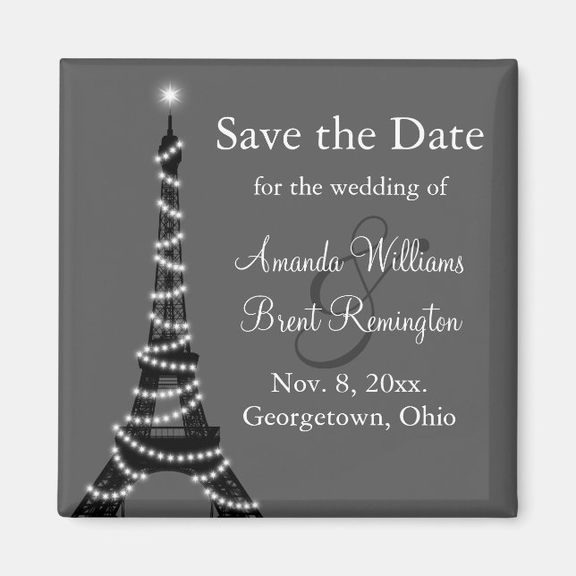 París de noche salve el imán de la fecha