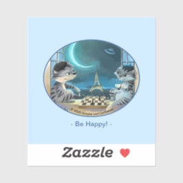 París en Pegatina Vinyl de noche - Feliz (varios)