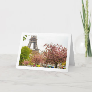 París En Primavera Doblado Tarjeta De Saludo En Bl