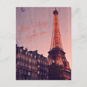 París es siempre una buena idea - postal retro