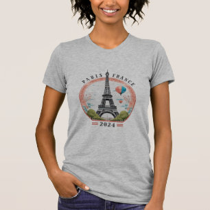 París Francia 2024 Camiseta ajustada para mujeres,