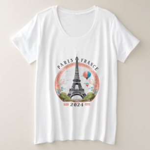Paris Francia 2024 Camiseta femenina más grande, P