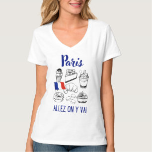 Paris Francia Allez On Y Va Camiseta Mujer