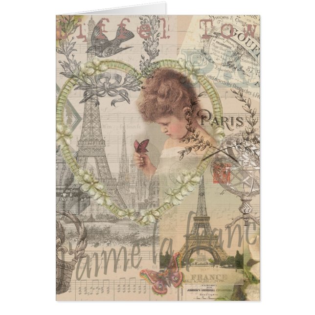 París Francia Bonito Chica Eiffel (Frente)