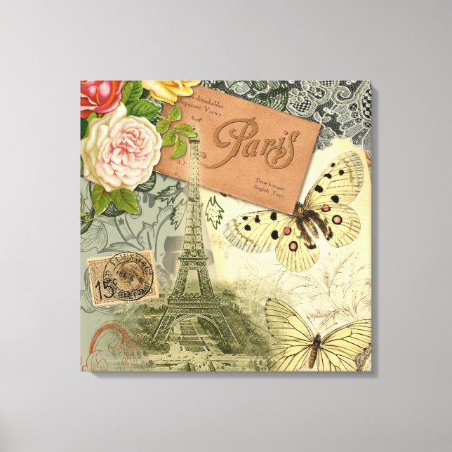 París Francia Collage de arte antiguo Eiffel Franc (Anverso)