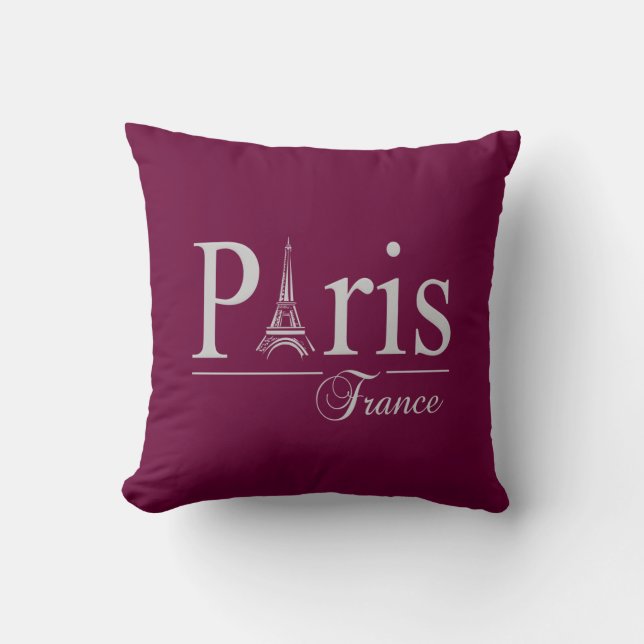 París Francia personalizado lanzar almohada - eleg (Anverso)