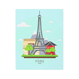 París Francia, Poster Metalizado de la Torre Eiffe