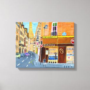 París Francia, Rue. Impresión de lienzo de St. Dom