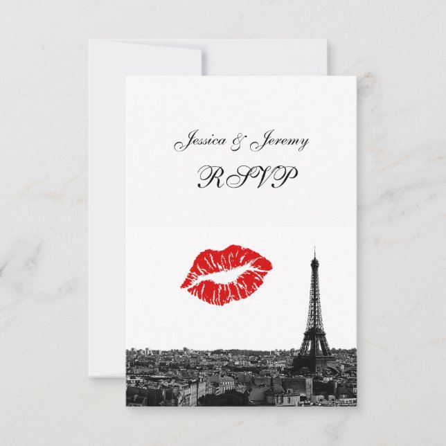 Paris Francia Silueta Besos #1 BN RSVP #1 (Anverso)