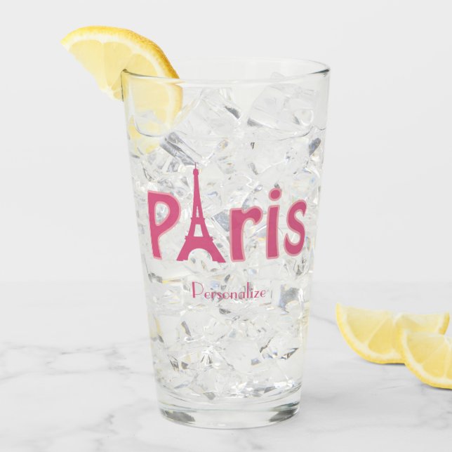 París Francia Torre Eiffel Rosa Personalizada (Anverso (hielo))