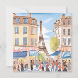 París Francia Torre Eiffel | Tarjeta Acuarela