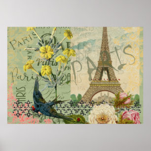 París Francia Viaje Viaje Viejo Pintura de Arte An