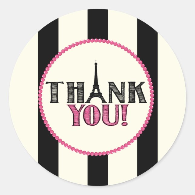 París Gracias Pegatina (Anverso)