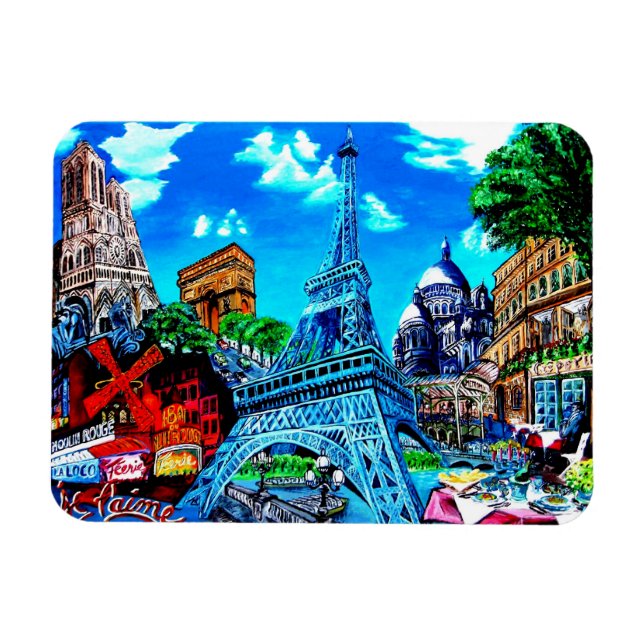 París imán recuerdo (Horizontal)