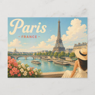 París - La dama del sombrero Tarjeta postal de via