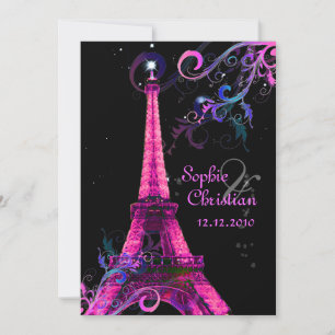 Paris La Noche, invitaciones de boda de la torre E