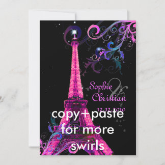 Paris La Nuit, invitaciones a bodas de la torre de