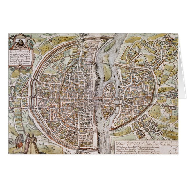PARIS MAP, 1581 (Anverso (Horizontal))