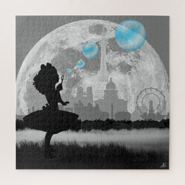 PARÍS Niña Pequeña Haciendo Rompecabezas Del Arte  (Vertical)