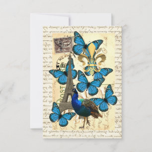 París, pavo real y mariposas