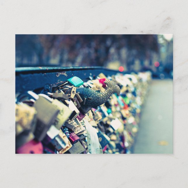 Paris Pont des Arts Love Locks Foto Postal (Anverso)