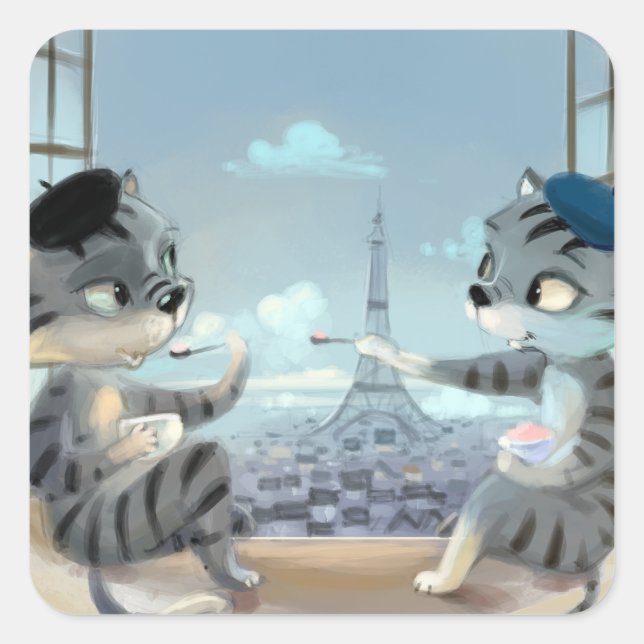 París por día Pegatinas de Plaza Clásica (Anverso)