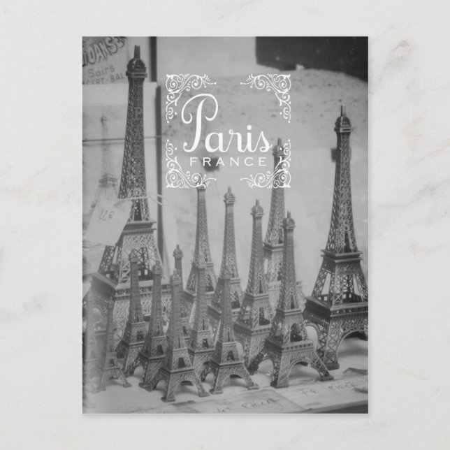 Paris Souvenirs de postales para viajes en blanco  (Anverso)