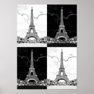 París - Torre Eiffel - Arte de inspiración vintage