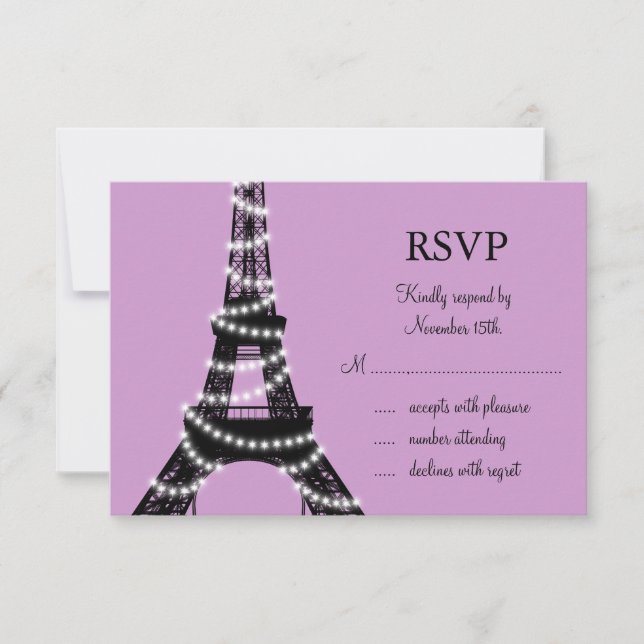 Paris Twinkles RSVP (púrpura) (Anverso)