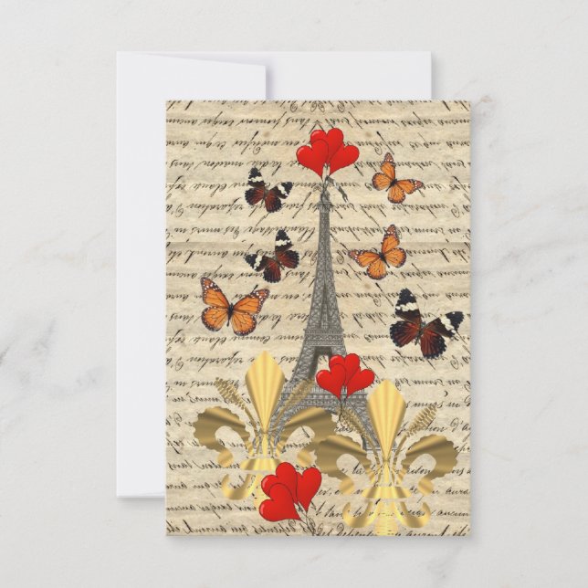 París vintage y mariposas (Anverso)