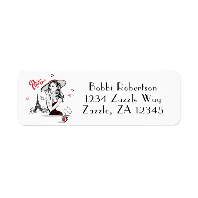 París y café, etiqueta roja (Frente)