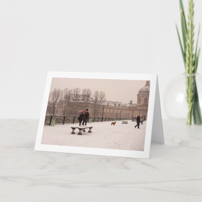 Parisiense caminando por la tarjeta de saludo de n (Anverso)