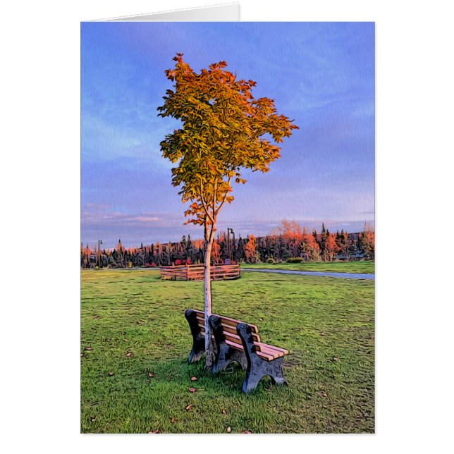 Park Bench - Tarjeta de arte de 5" x 7" (Frente)