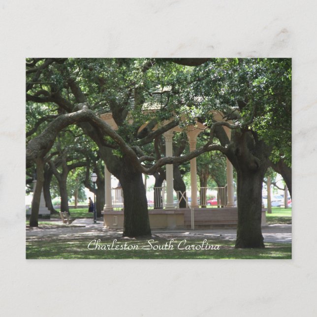 Park, Charleston South Carolina, Gazebo, postal (Anverso)