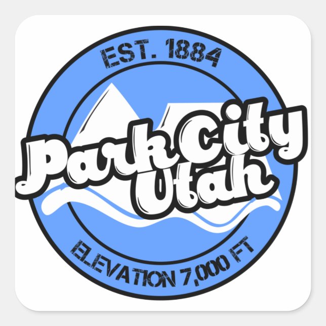 Park City Utah Blue Mountains Circle Pegatina (Anverso)