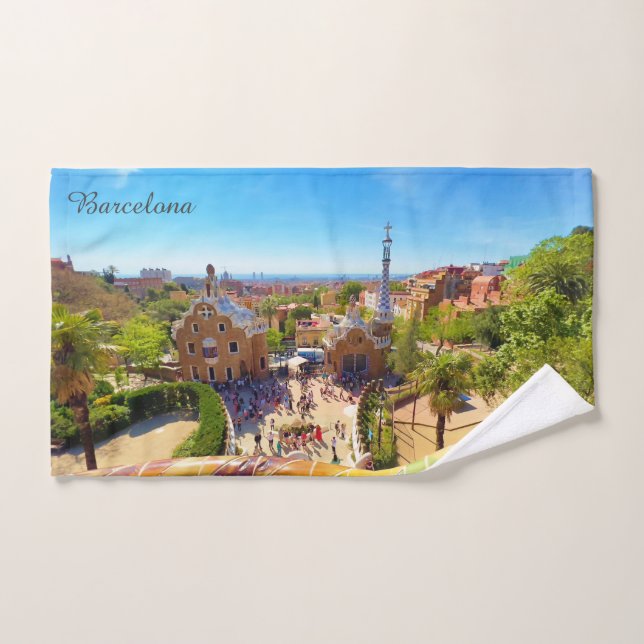 Park Güell en Barcelona (Toalla de mano)