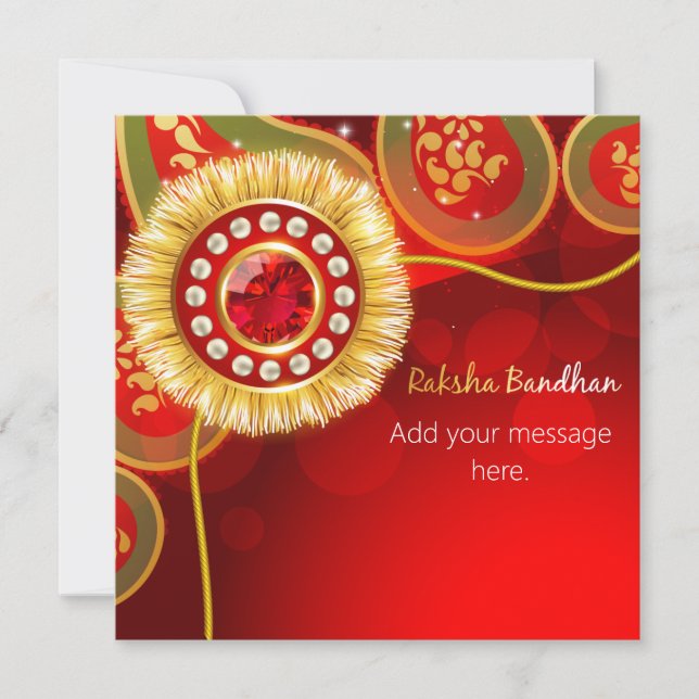 Parkle roja personalizada Feliz Raksha Bandhan (Anverso)