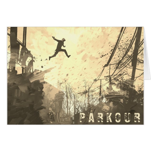 Parkour Urban Free Running Estilo Art Sepia (Anverso (Horizontal))