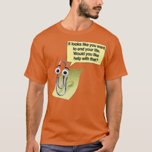 Paro de camisetas de Microsoft Clippy Suicide Assi