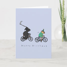 Paro pardo en las ruedas | Tarjeta de cumpleaños d