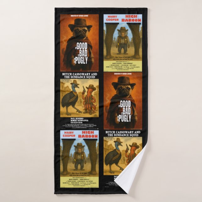 Parodia de cartel de película western (Toalla de baño)