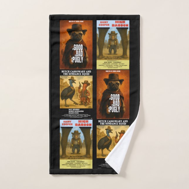 Parodia de cartel de película western (Toalla de mano)