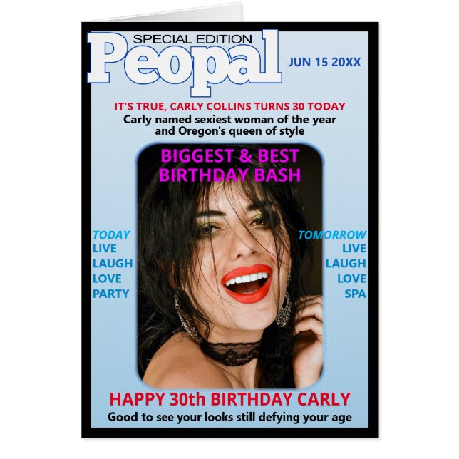 Parodia de Peopal Mag-Cumpleaños-Subir Foto-Modern (Frente)