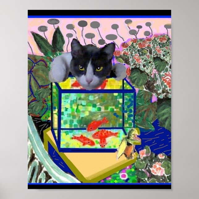 Parodia del pez dorado y el sheba, arte del gato (Frente)