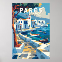 Paros Grecia Arte de Viaje Vintage