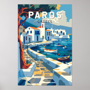 Paros Grecia Arte de Viaje Vintage