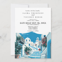 Paros Grecia Invitación a la boda Retro