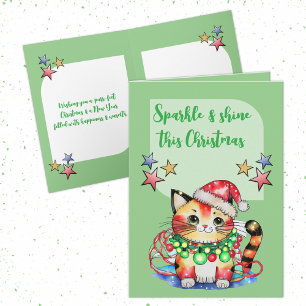 Parpadea a este Navidad lindas estrellas del gato
