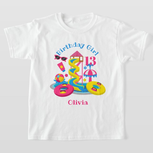 Parque acuático Camisa de Chica de cumpleaños Fies (Distribución)